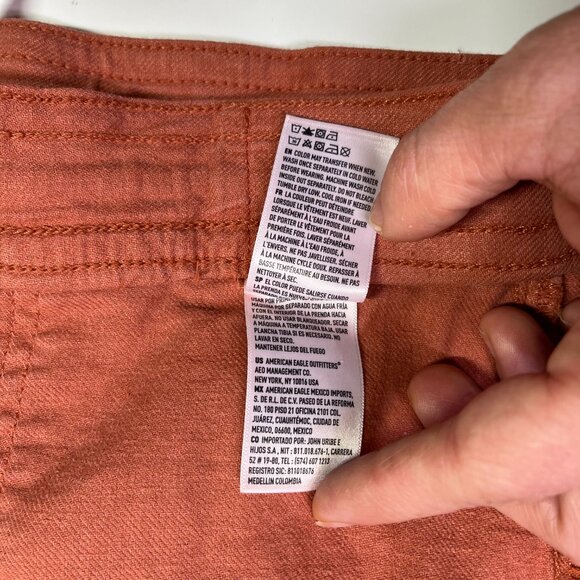 American Eagle Size 12 Dream Drape Baggy Wide Leg Pants Terra Cotta Orange - Picture 12 of 13